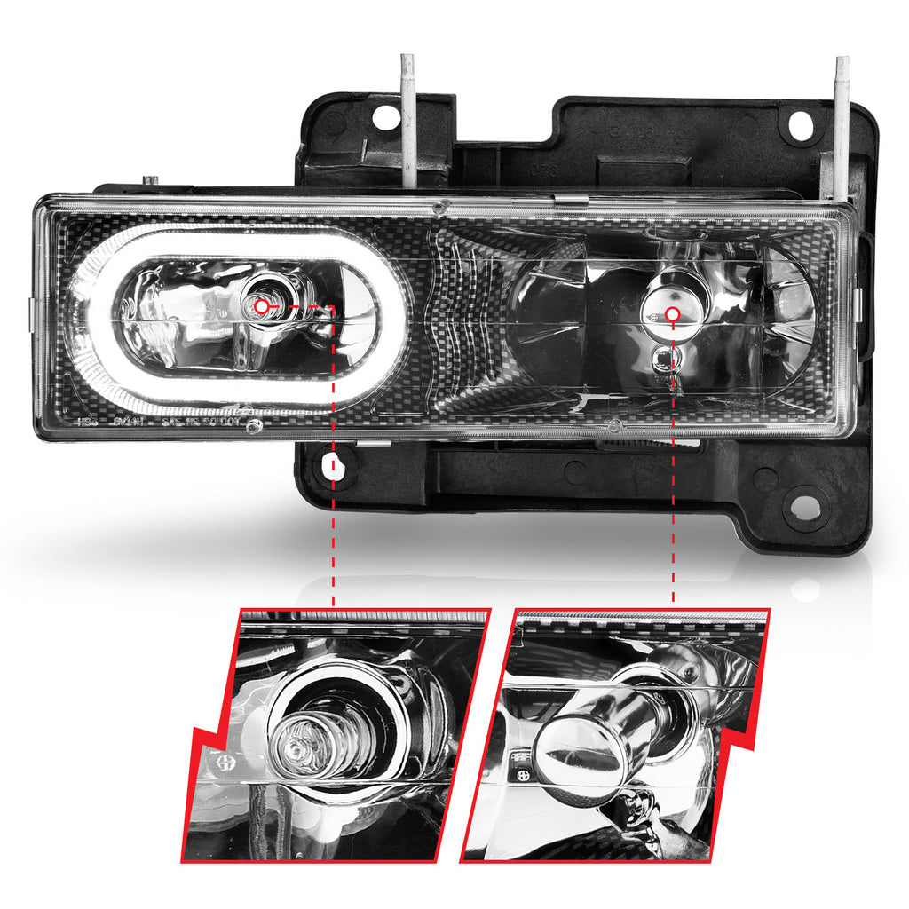 Anzo 90-00 Halo Carbon Crystal Headlights
