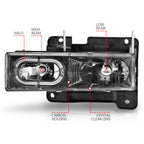 Anzo 90-00 Halo Carbon Crystal Headlights