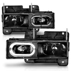 Anzo 90-00 Halo Black Crystal Headlights