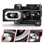 Anzo 90-00 Halo Black Crystal Headlights