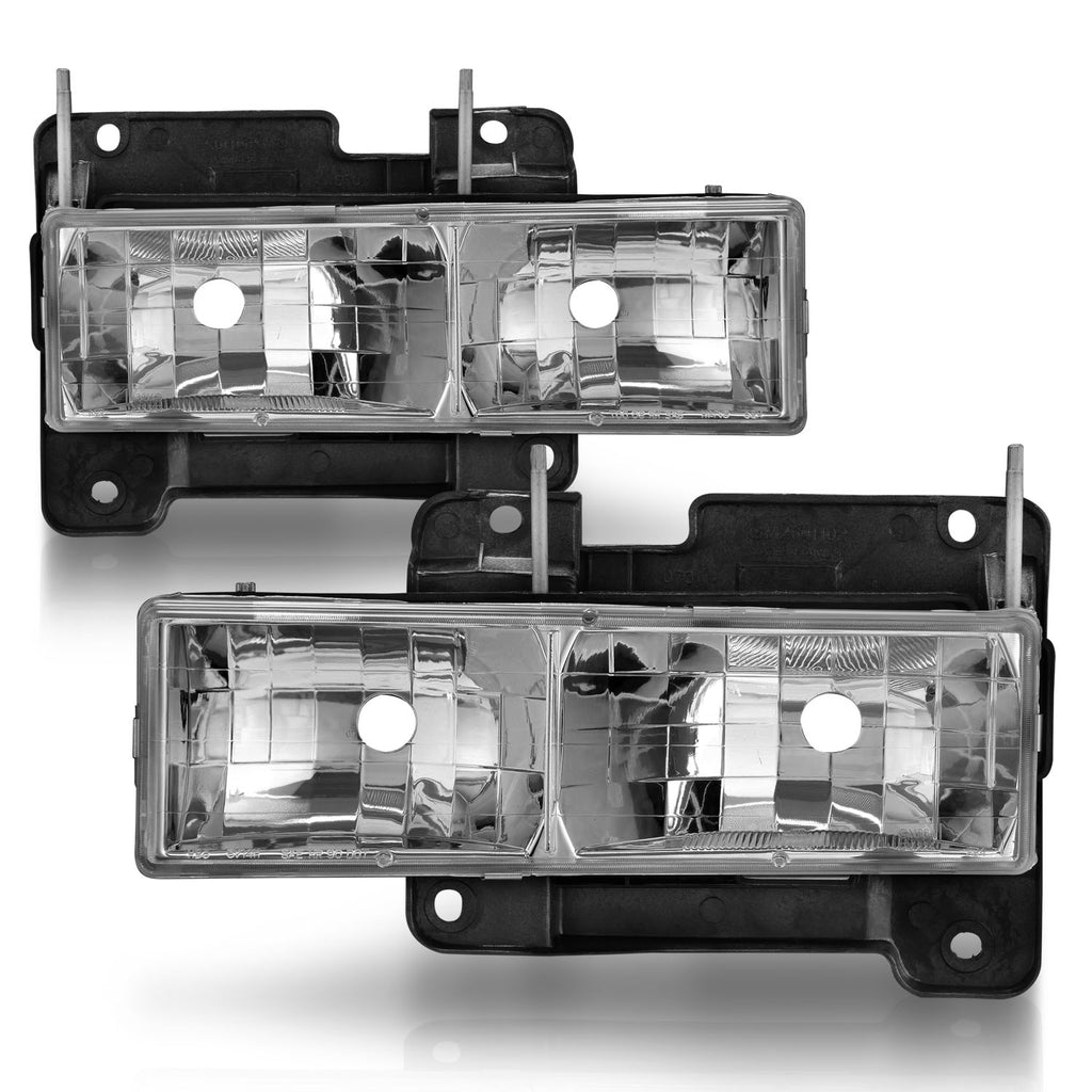 Anzo 90-00 Clear/Chrome Crystal Headlights No Bulbs
