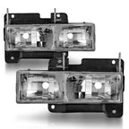 Anzo 90-00 Clear/Chrome Crystal Headlights No Bulbs