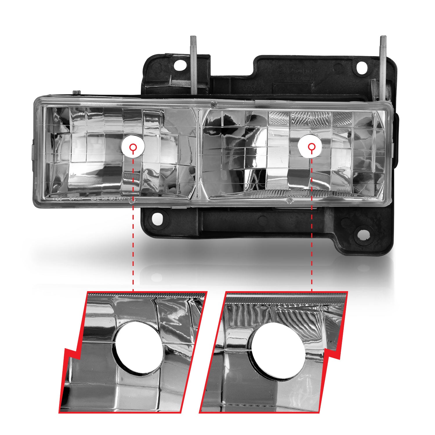 Anzo 90-00 Clear/Chrome Crystal Headlights No Bulbs