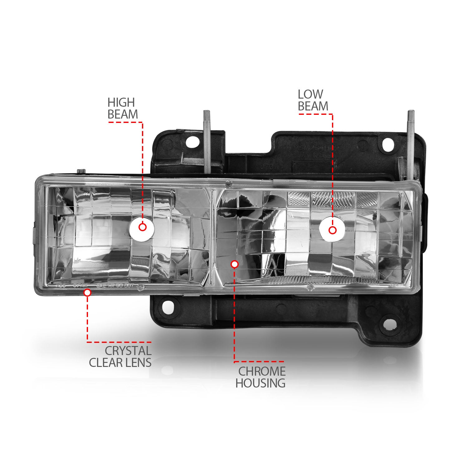 Anzo 90-00 Clear/Chrome Crystal Headlights No Bulbs
