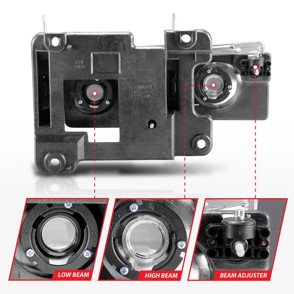 Anzo 90-00 Clear/Chrome Crystal Headlights No Bulbs