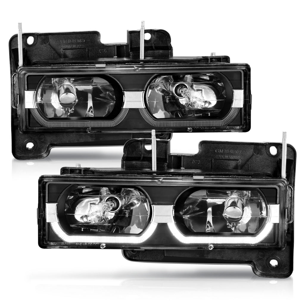 Anzo 90-00 Low Brow Black Crystal Headlights