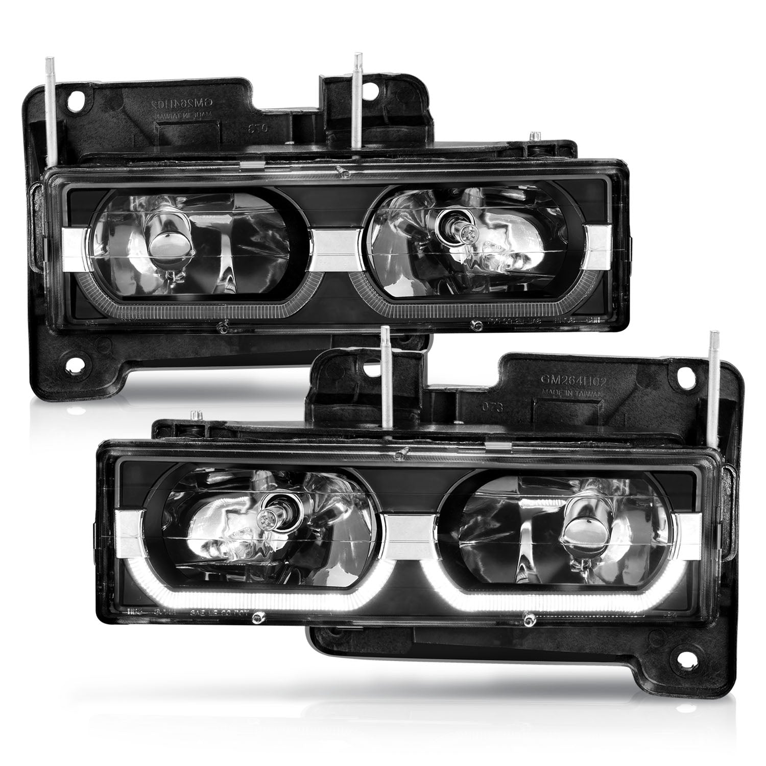 Anzo 90-00 Low Brow Black Crystal Headlights