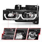 Anzo 90-00 Low Brow Black Crystal Headlights