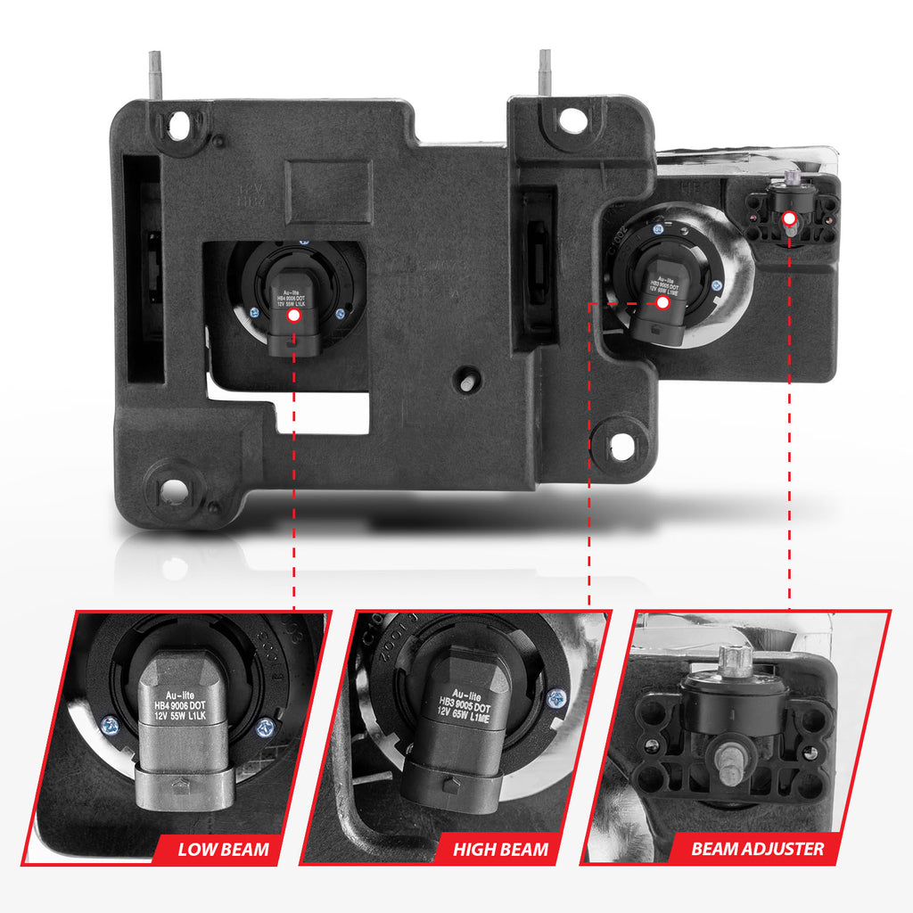 Anzo 90-00 Low Brow Black Crystal Headlights