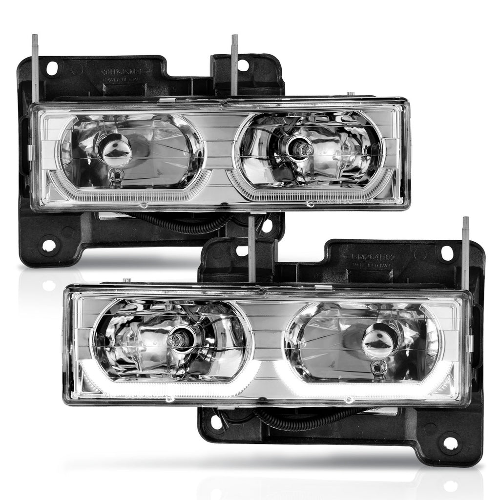 Anzo 90-00 Low Brow Chrome Crystal Headlights