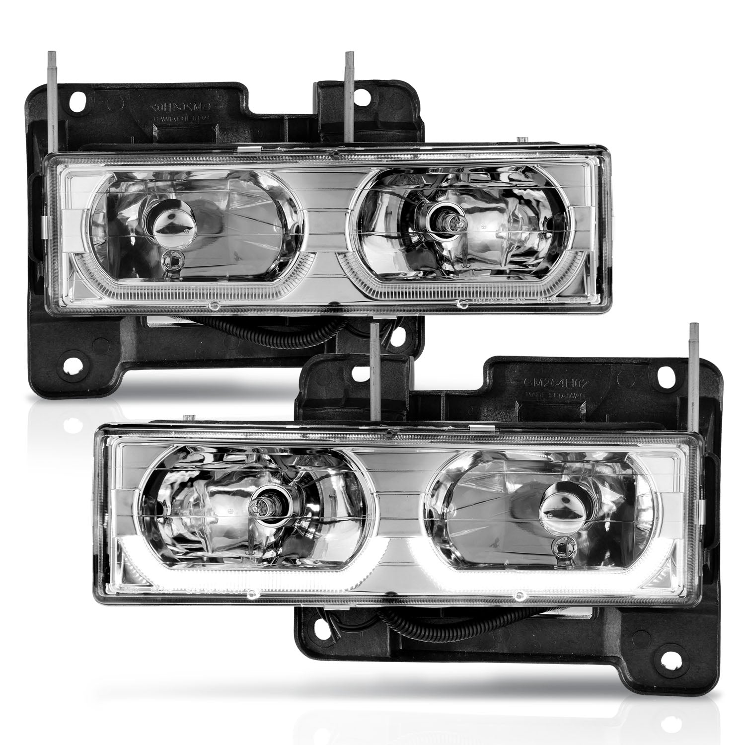 Anzo 90-00 Low Brow Chrome Crystal Headlights