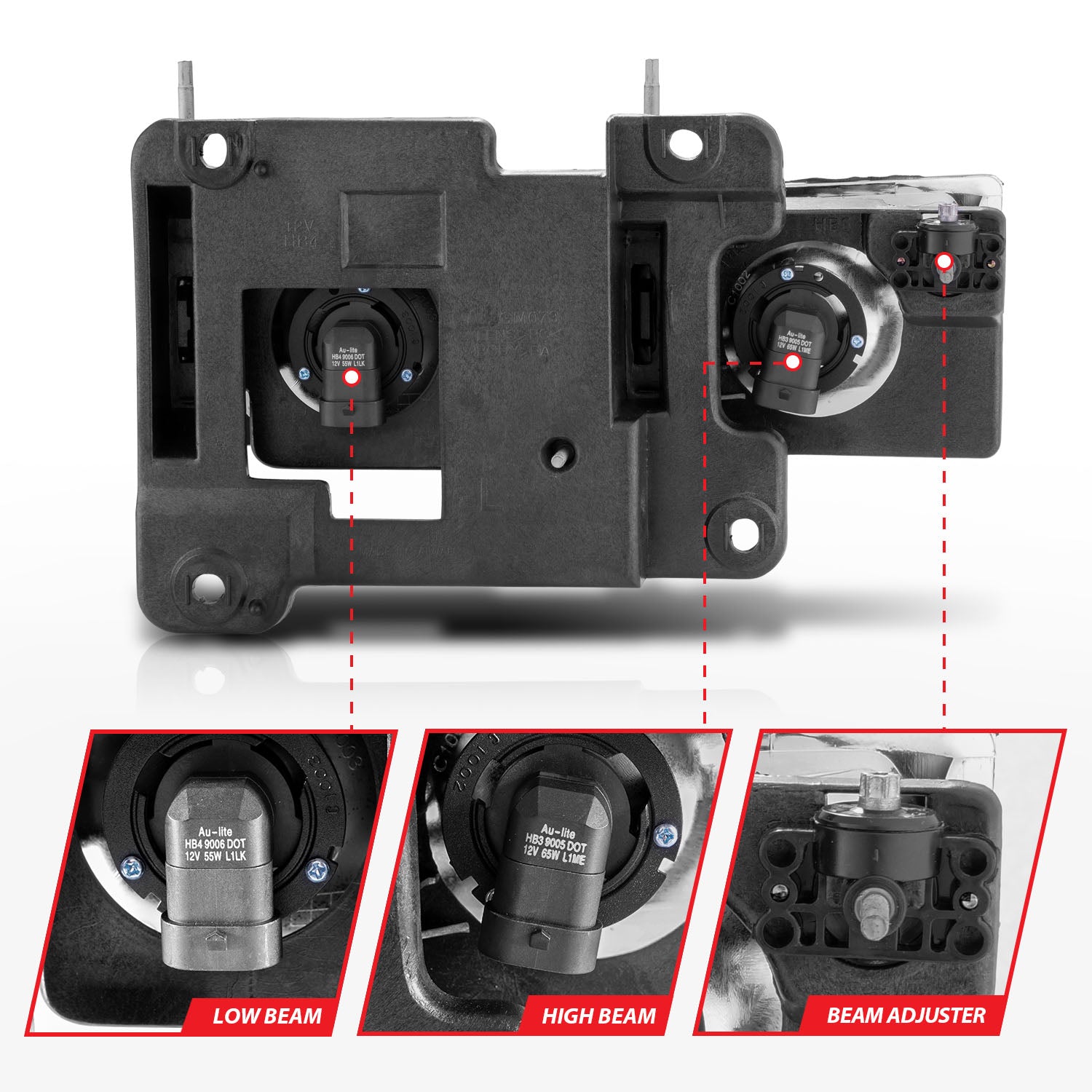 Anzo 90-00 Low Brow Chrome Crystal Headlights