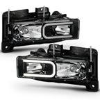 Anzo 90-00 Black Light Bar Crystal Headlights