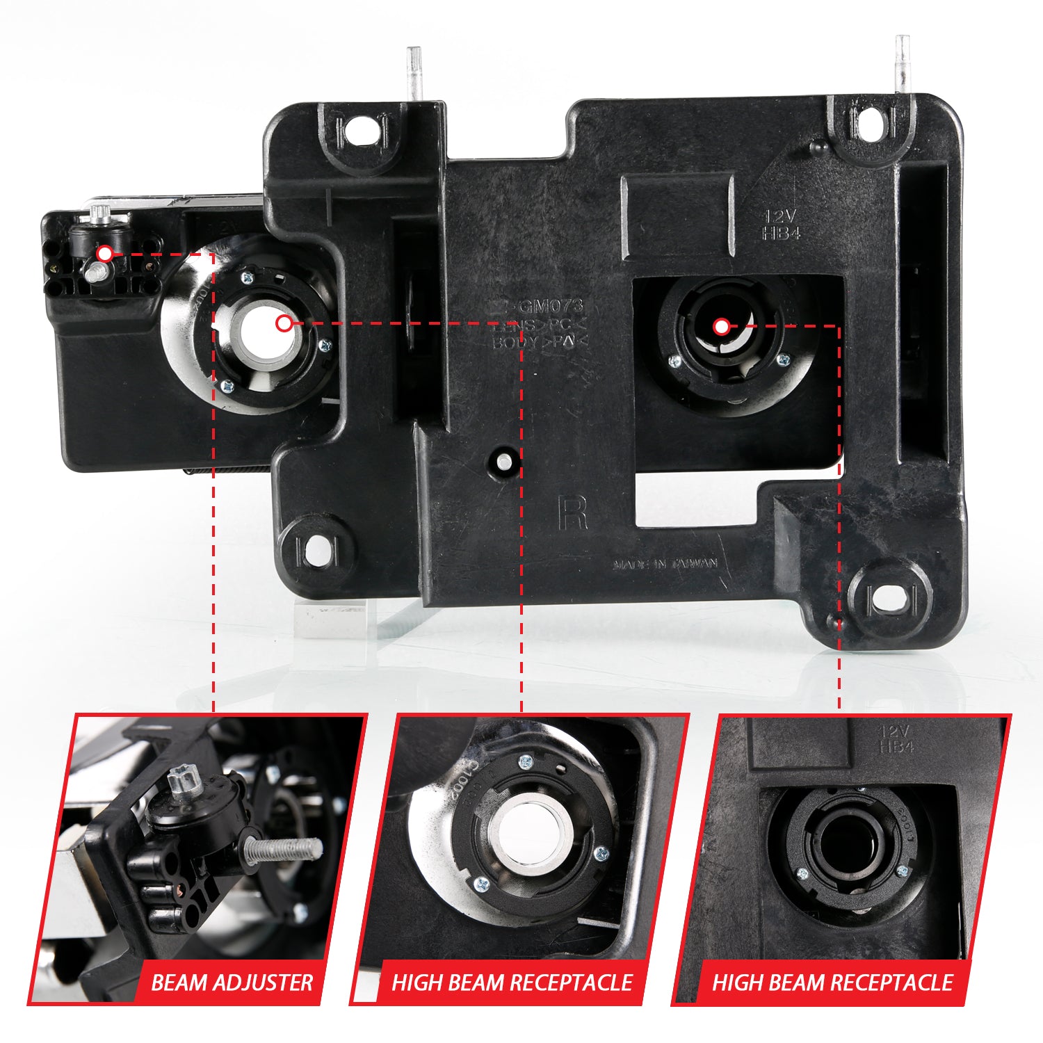 Anzo 90-00 Black Light Bar Crystal Headlights