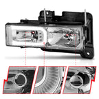 Anzo 90-00 Chrome Light Bar Crystal Headlights