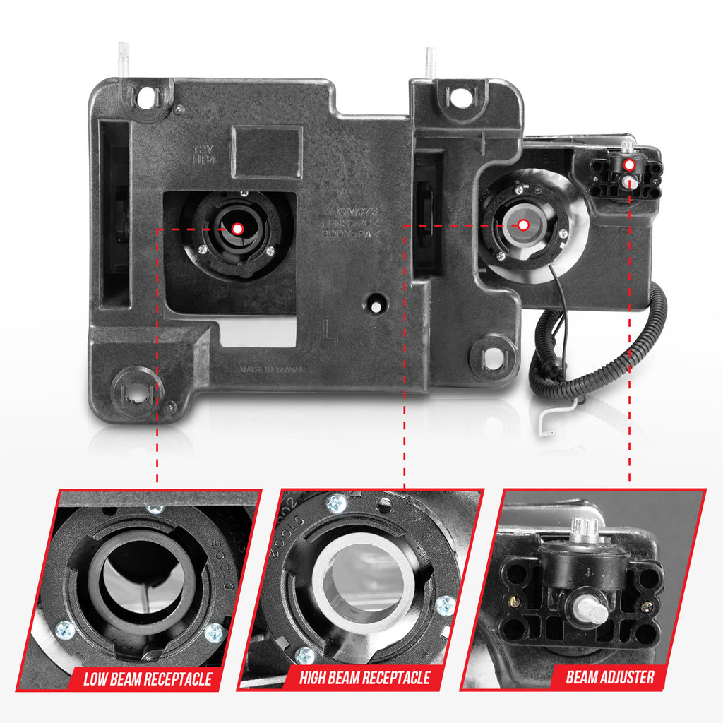 Anzo 90-00 Chrome Light Bar Crystal Headlights