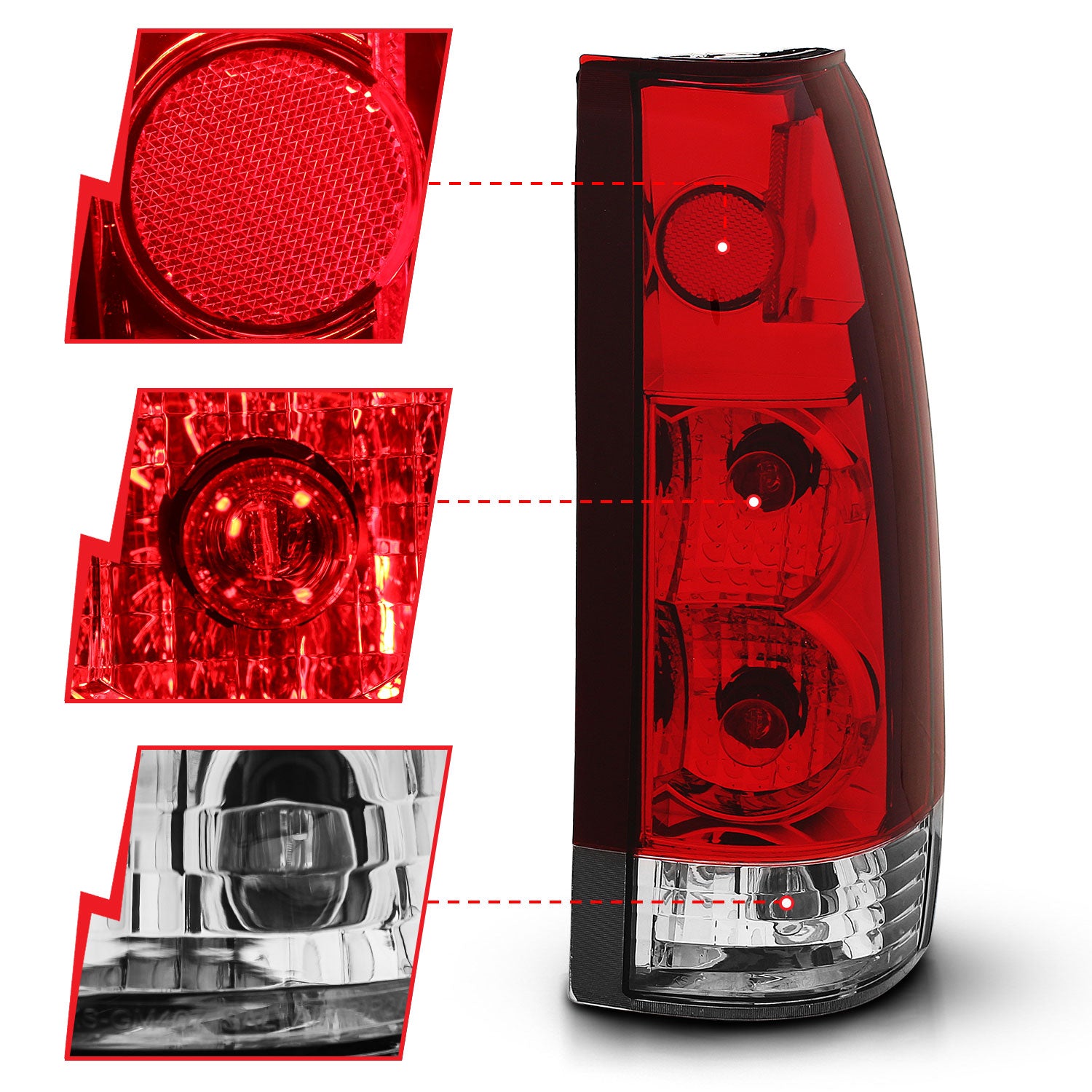 Anzo New Gen Clear/Red 88-98 LED Tail Lights