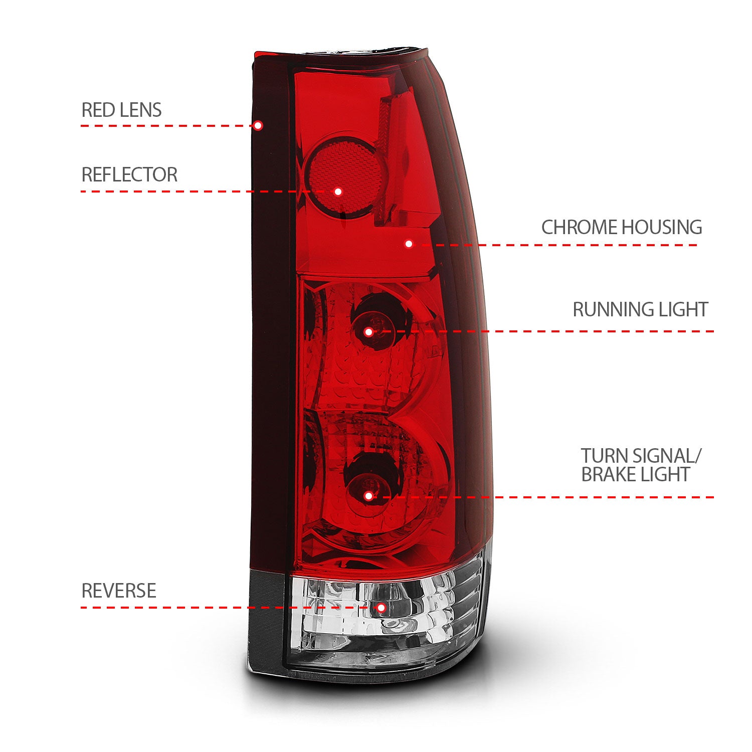 Anzo New Gen Clear/Red 88-98 LED Tail Lights