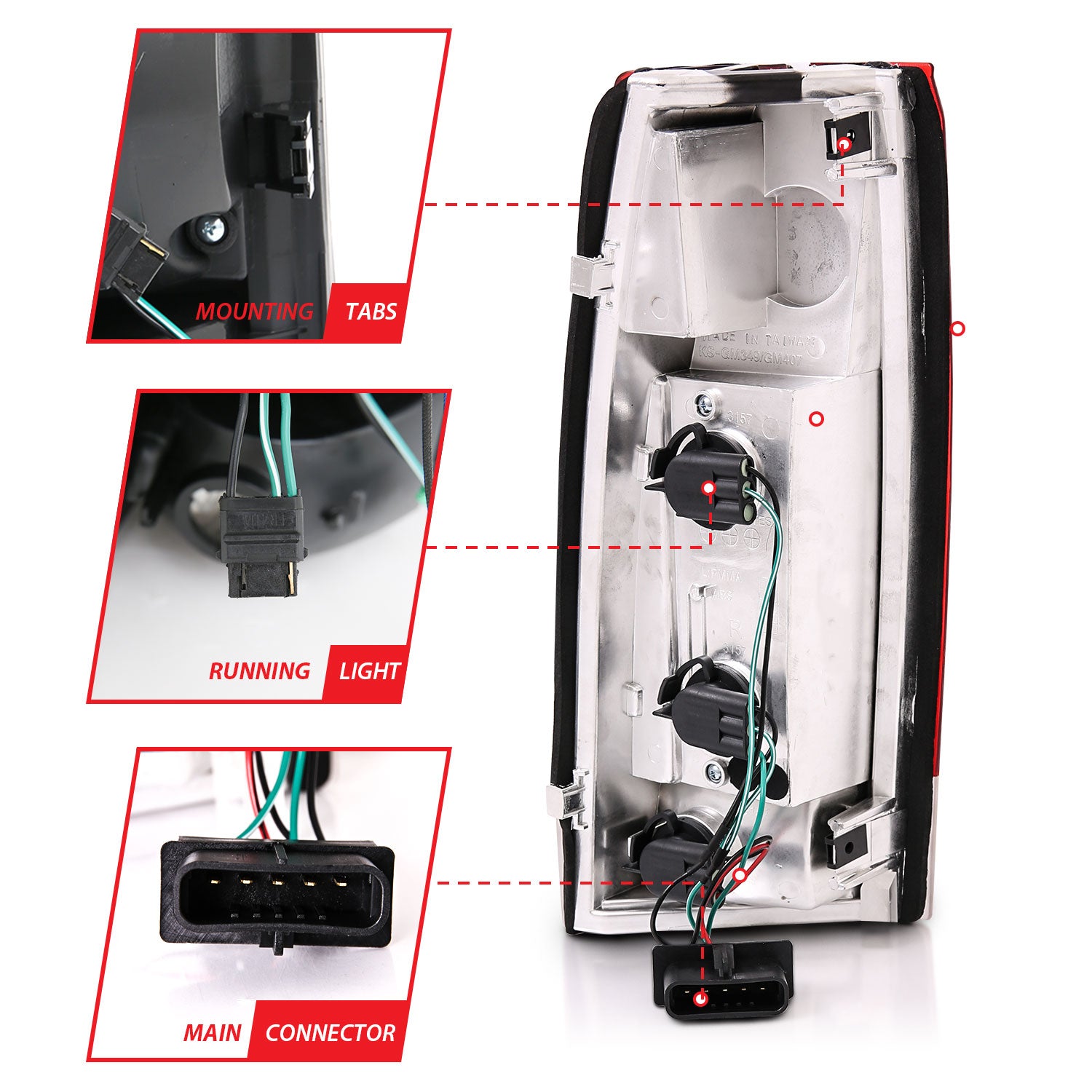 Anzo New Gen Clear/Red 88-98 LED Tail Lights