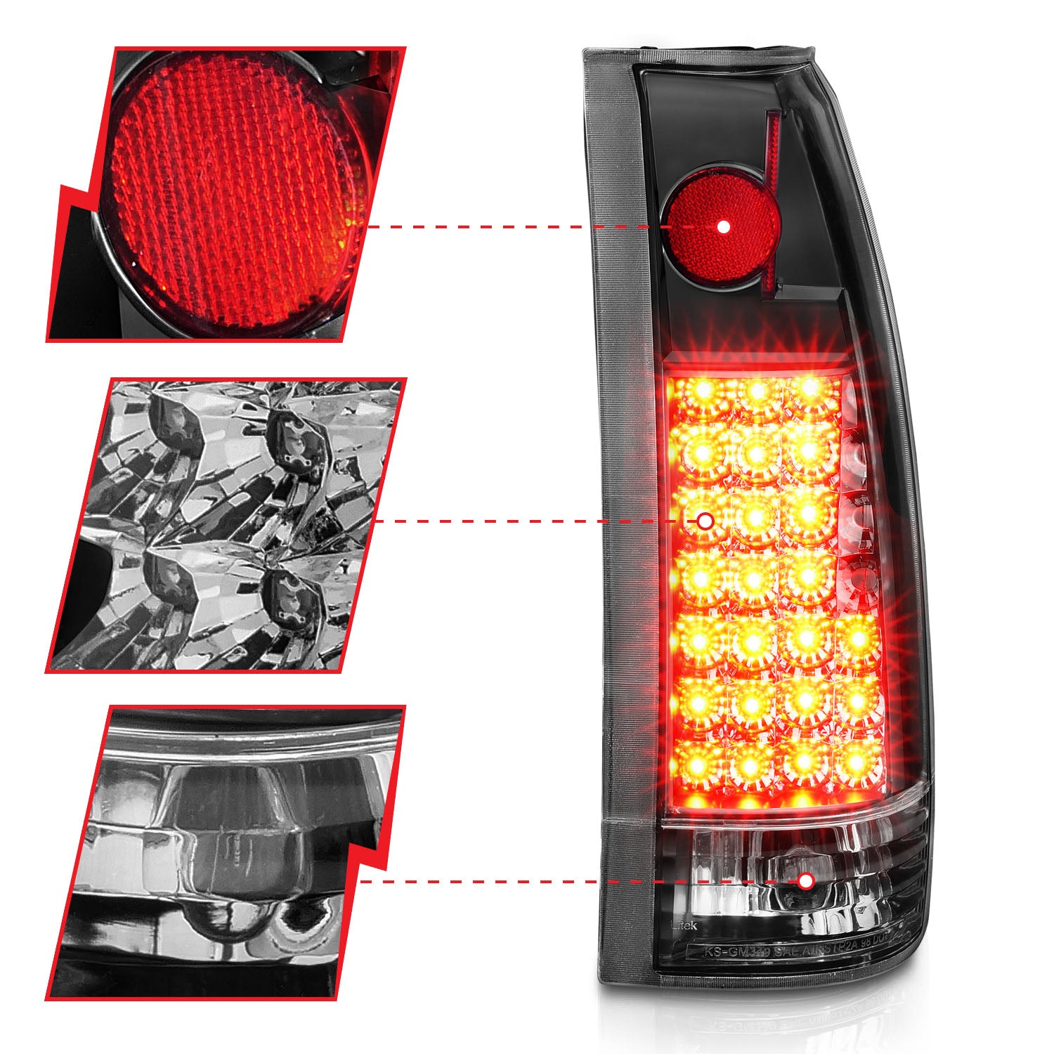 Anzo Clear/Black 88-98 LED Tail Lights