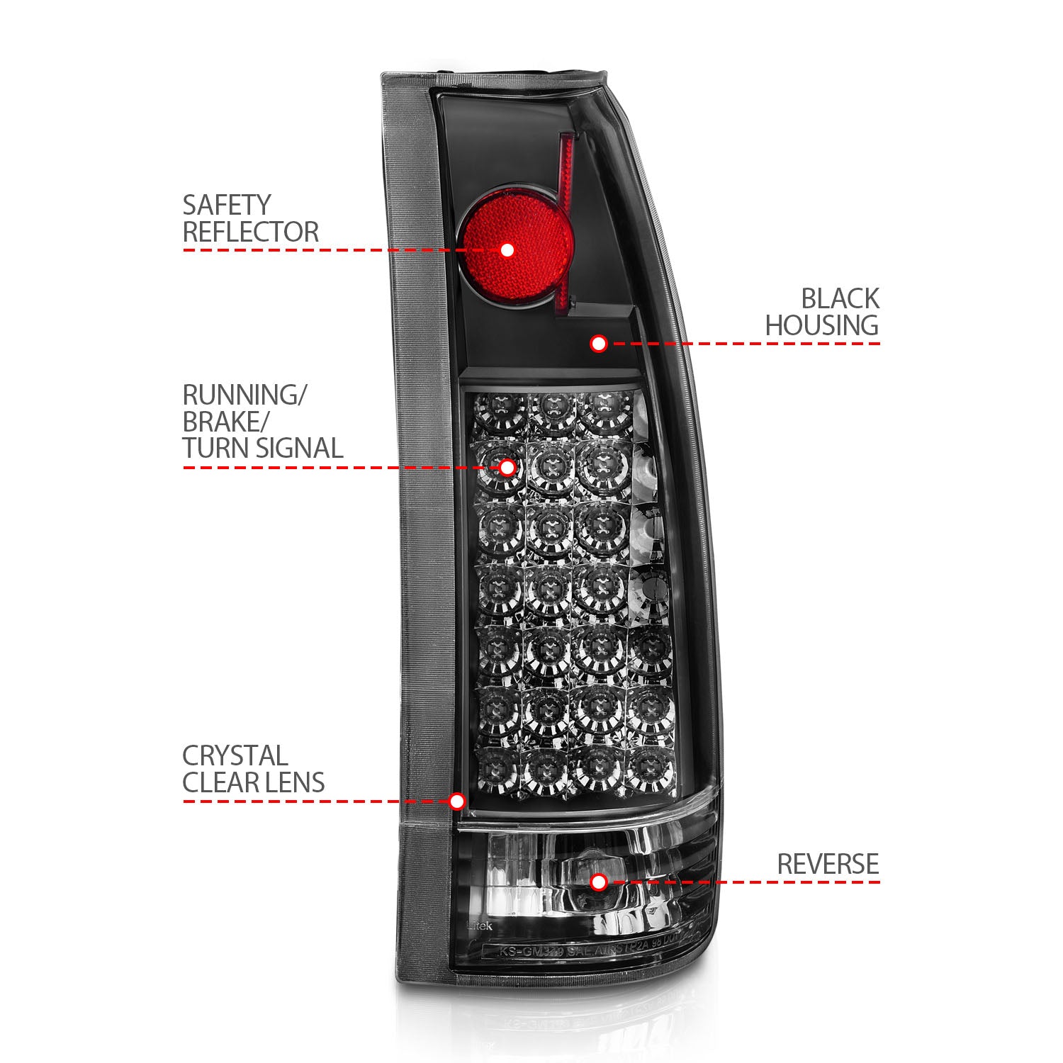 Anzo Clear/Black 88-98 LED Tail Lights