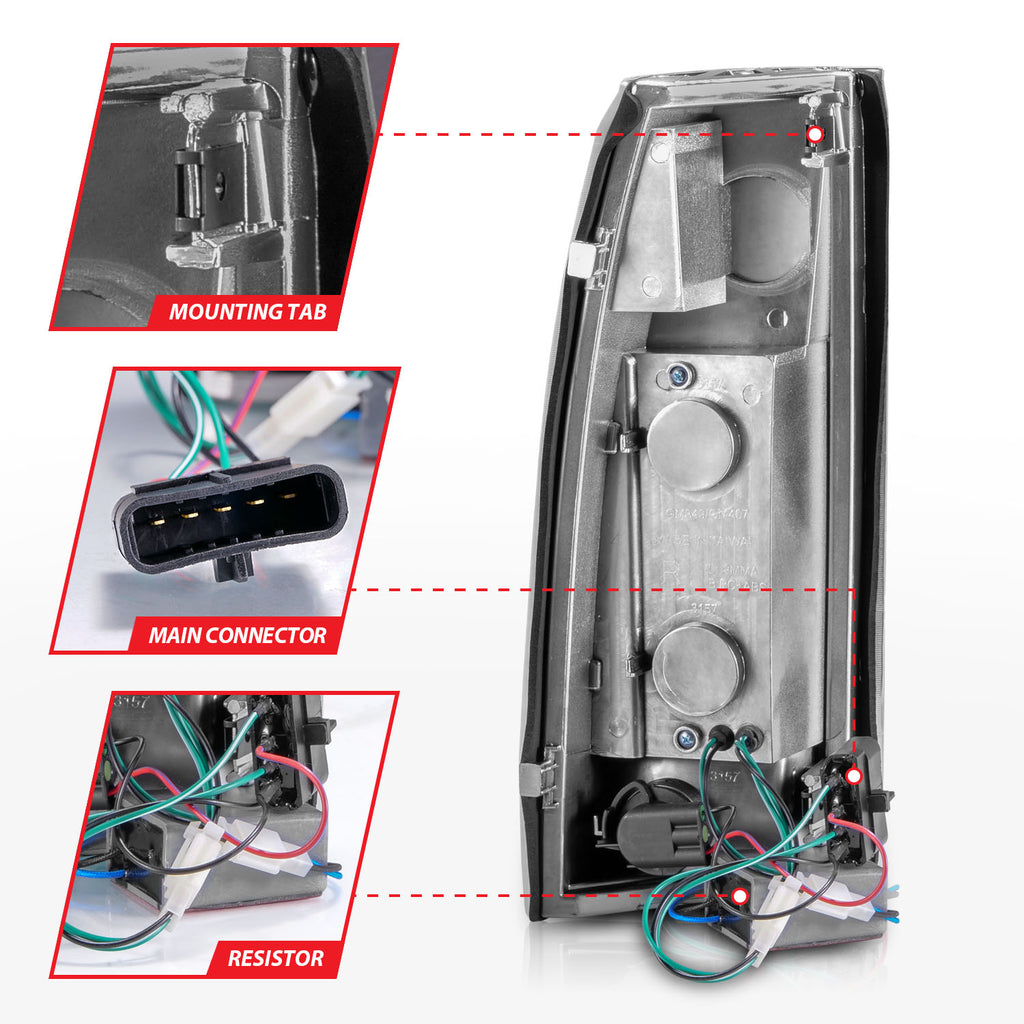 Anzo Clear/Black 88-98 LED Tail Lights