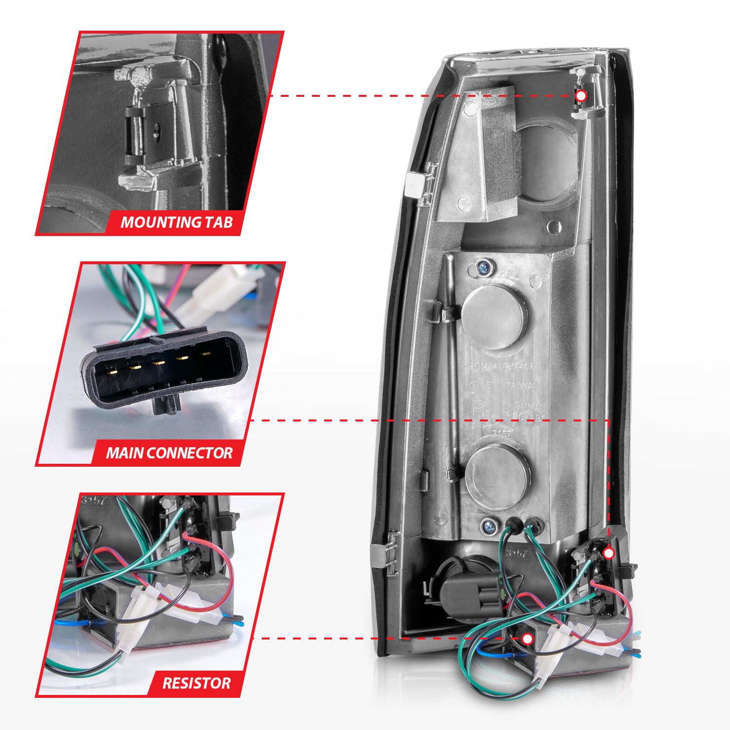 Anzo Clear/Black 88-98 LED Tail Lights