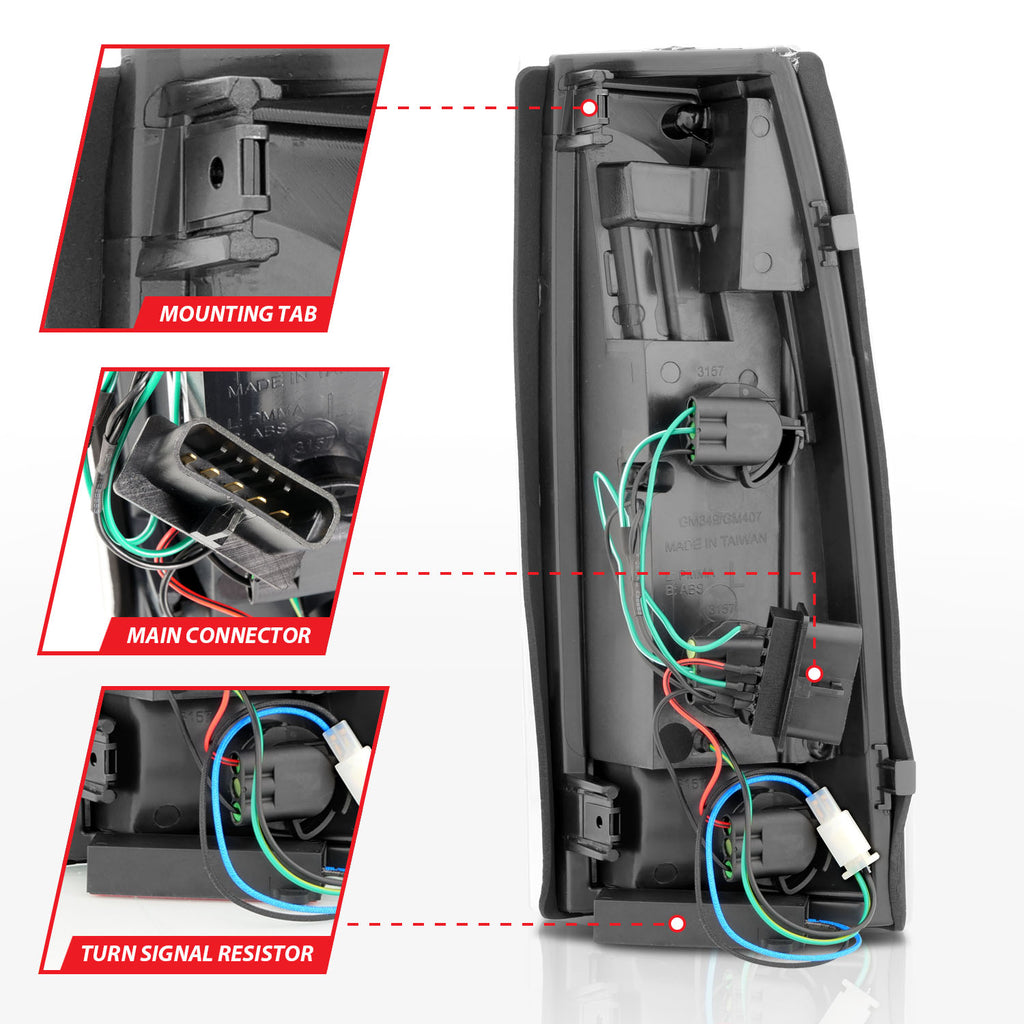 Anzo Clear/Black 88-98 OBS LED Tail Lights