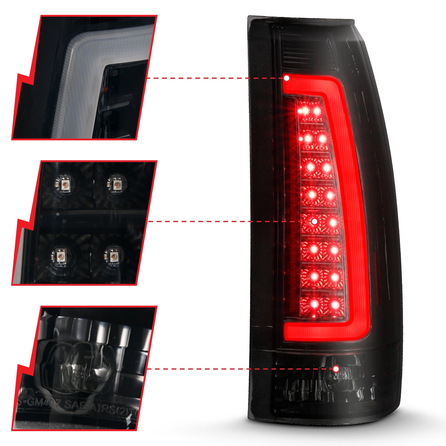Anzo Smoke/Black 88-98 New Style LED Tail Lights