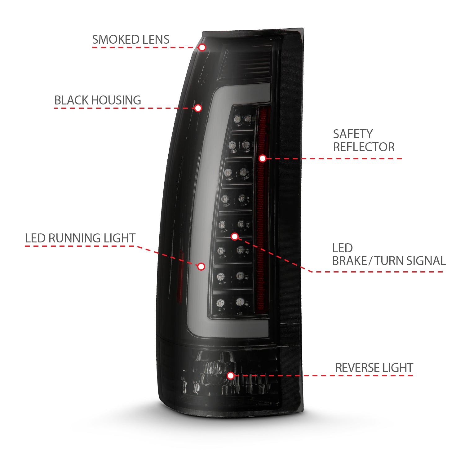 Anzo Smoke/Black 88-98 New Style LED Tail Lights