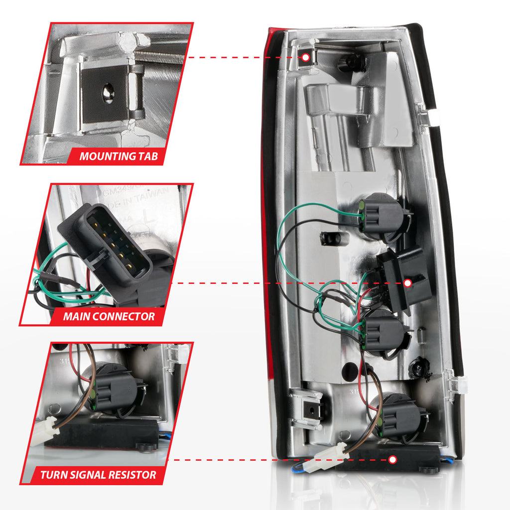 Anzo Red/Chrome 88-98 New Style LED Tail Lights