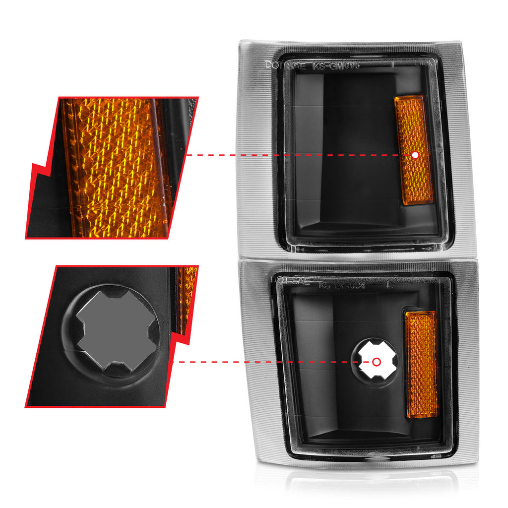 Anzo Chevrolet 95-00 Black Clear Corner Lights