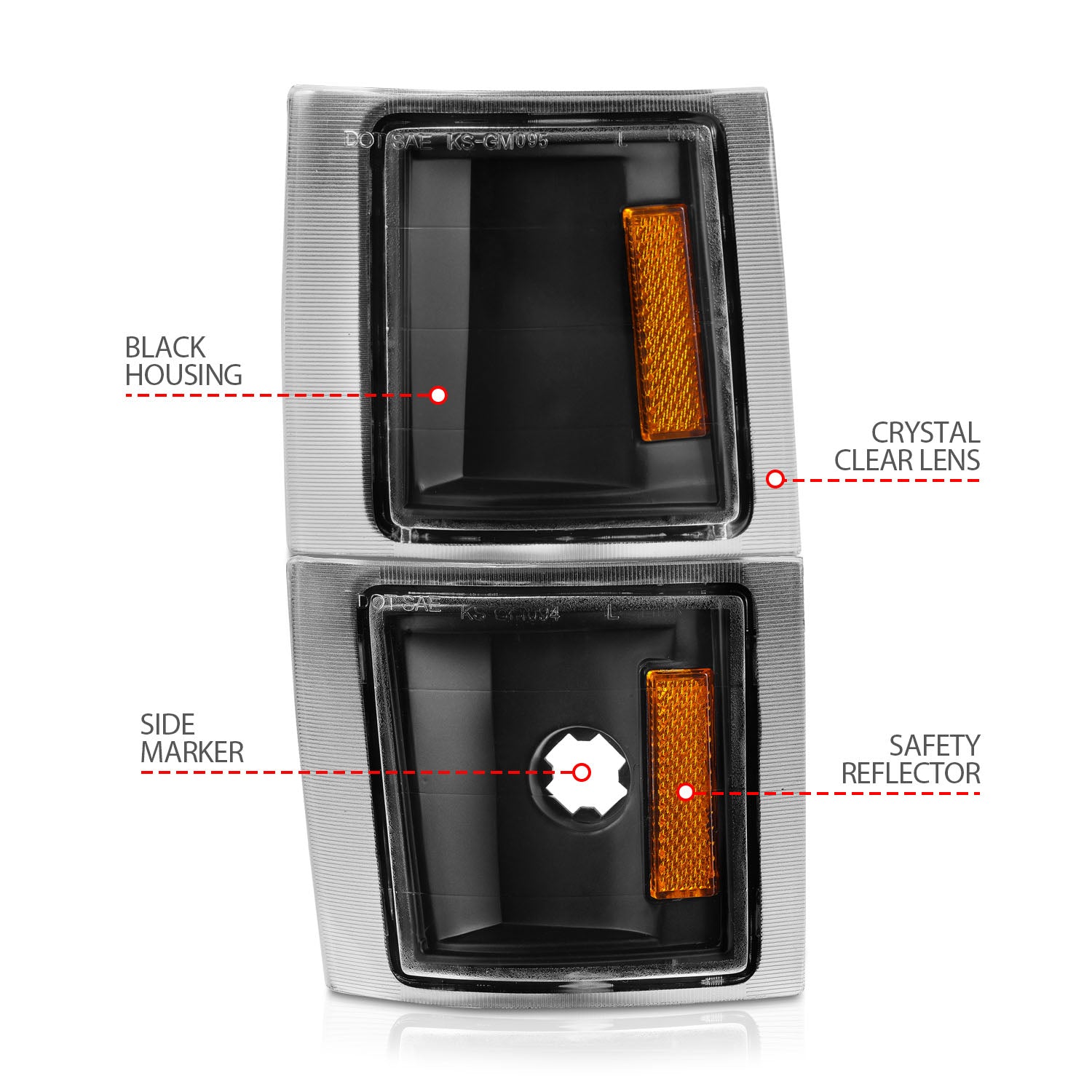 Anzo Chevrolet 95-00 Black Clear Corner Lights