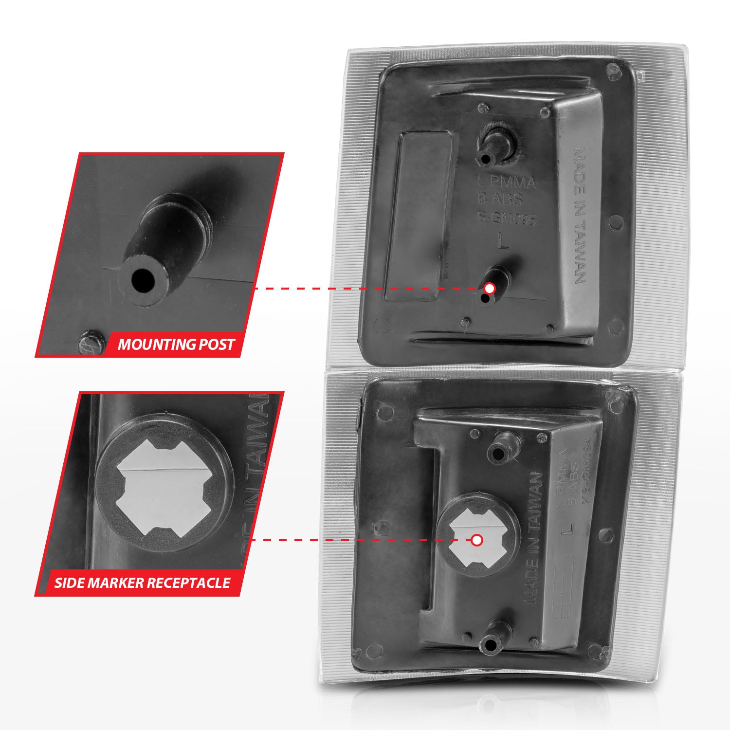 Anzo Chevrolet 95-00 Black Clear Corner Lights